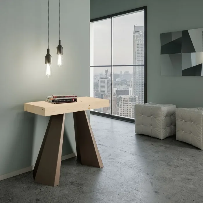 Consolle Allungabile 90-290x40x77 cm in Nobilitato Marrone