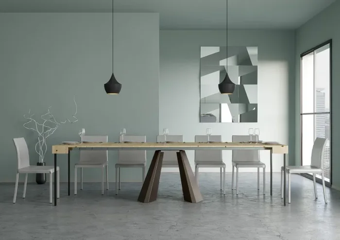 Consolle Allungabile 90-290x40x77 cm in Nobilitato Marrone - immagine 2