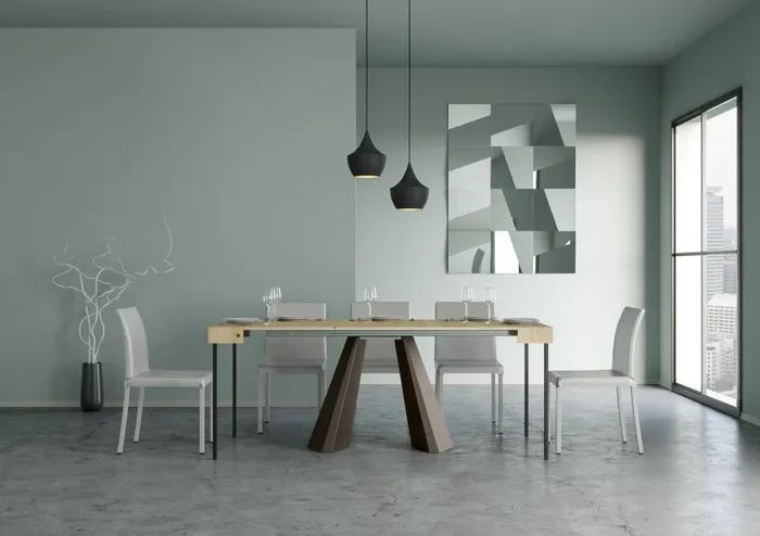 Consolle Allungabile 90-290x40x77 cm in Nobilitato Marrone - immagine 3