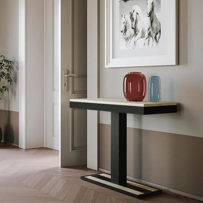 Consolle Allungabile 90-290x40x77 cm in Nobilitato Marrone