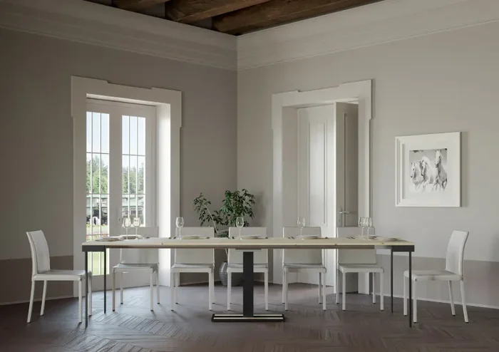 Consolle Allungabile 90-290x40x77 cm in Nobilitato Marrone - immagine 2