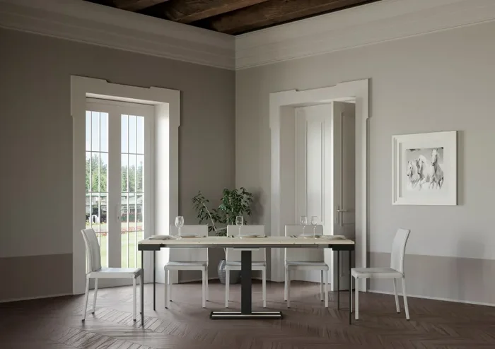 Consolle Allungabile 90-290x40x77 cm in Nobilitato Marrone - immagine 3