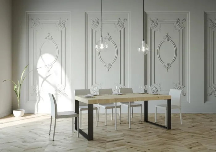 Consolle Allungabile 90-290x40x77 cm in Nobilitato Marrone Fornitura - immagine 3