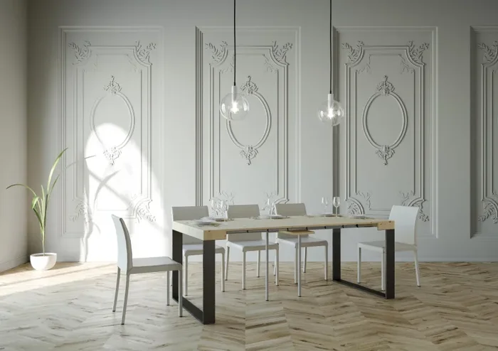 Consolle Allungabile 90-290x40x77 cm in Nobilitato Marrone - immagine 3