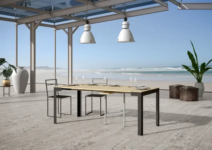 Consolle Allungabile 90-290x40x77 cm in Nobilitato Marrone - immagine 2