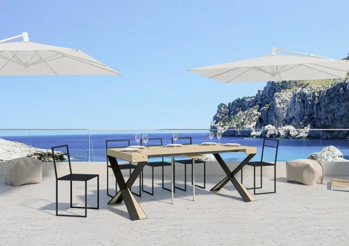 Consolle Allungabile 90-290x40x77 cm in Nobilitato Marrone Online - immagine 3