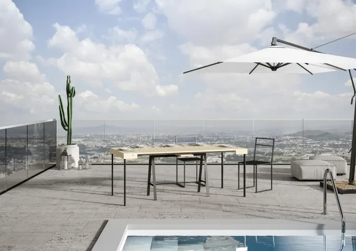 Consolle Allungabile 90-290x40x77 cm in Nobilitato Marrone - immagine 3