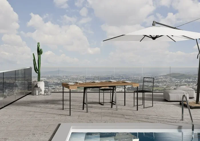 Consolle Allungabile 90-290x40x77 cm in Nobilitato Marrone - immagine 3