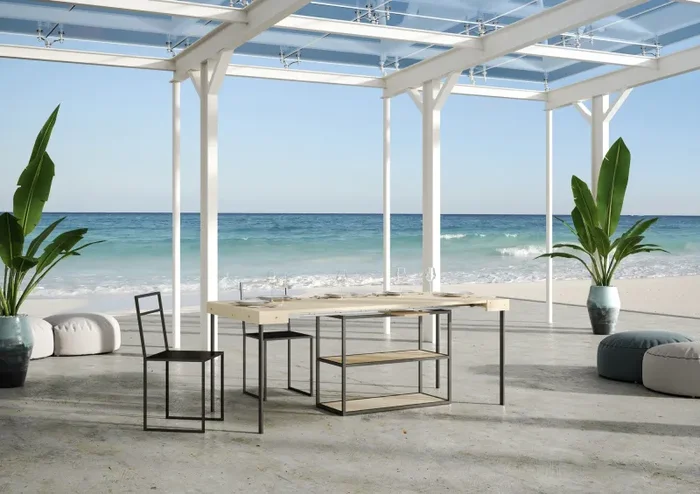 Consolle Allungabile 90-290x40x77 cm in Nobilitato Marrone - immagine 2