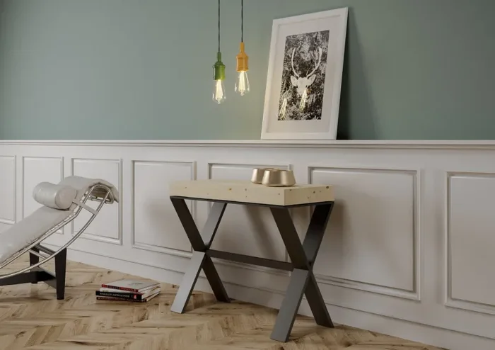 Consolle Allungabile 90-290x40x77 cm in Nobilitato Marrone