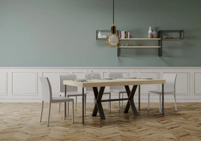 Consolle Allungabile 90-290x40x77 cm in Nobilitato Marrone - immagine 2