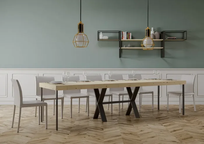 Consolle Allungabile 90-290x40x77 cm in Nobilitato Marrone - immagine 3