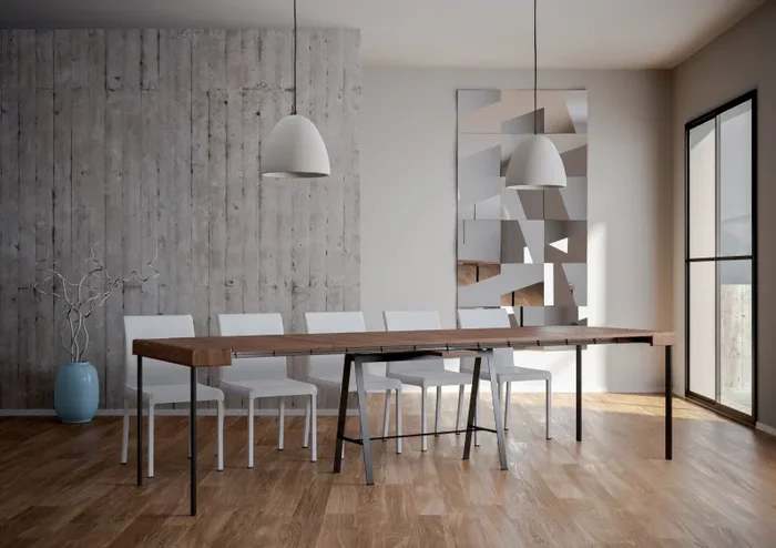 Consolle Allungabile 90-290x40x77 cm in Nobilitato Marrone