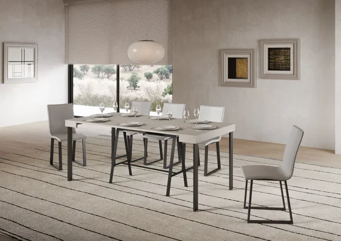 Consolle Allungabile 90-300x40x77 cm Banco Cashmere Telaio Antracite Vendita calda online - immagine 3