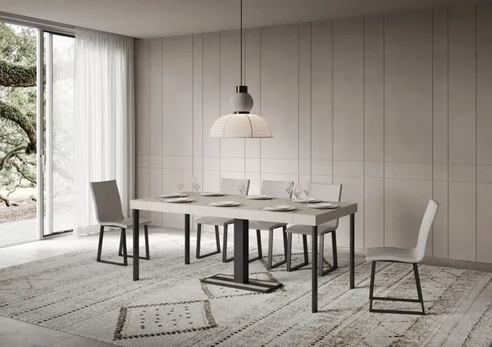 Consolle Allungabile 90-300x40x77 cm Capital Premium Cashmere Telaio Antracite - immagine 3