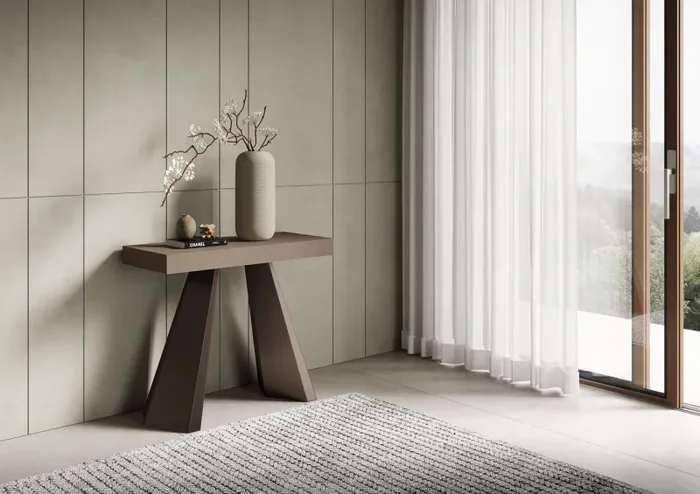 Consolle Allungabile 90-300x40x77 cm Diamante Tortora Telaio Orso - immagine 2