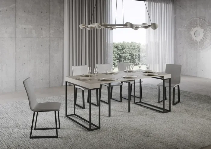 Consolle Allungabile 90-300x40x77 cm Epoca Cashmere Telaio Antracite - immagine 3