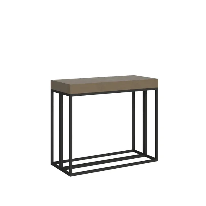 Consolle Allungabile 90-300x40x77 cm Epoca Premium Tortora Telaio Antracite