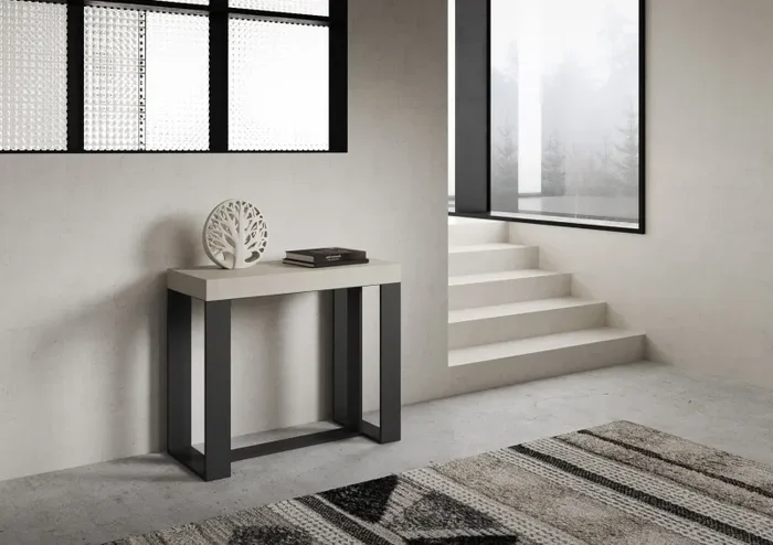 Consolle Allungabile 90-300x40x77 cm Futura Cashmere Telaio Antracite - immagine 2