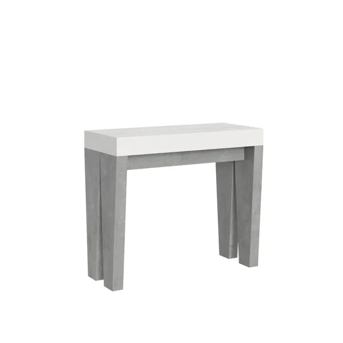 Consolle Allungabile 90-300x40x77 cm in Nobilitato Bianco e Grigio Online