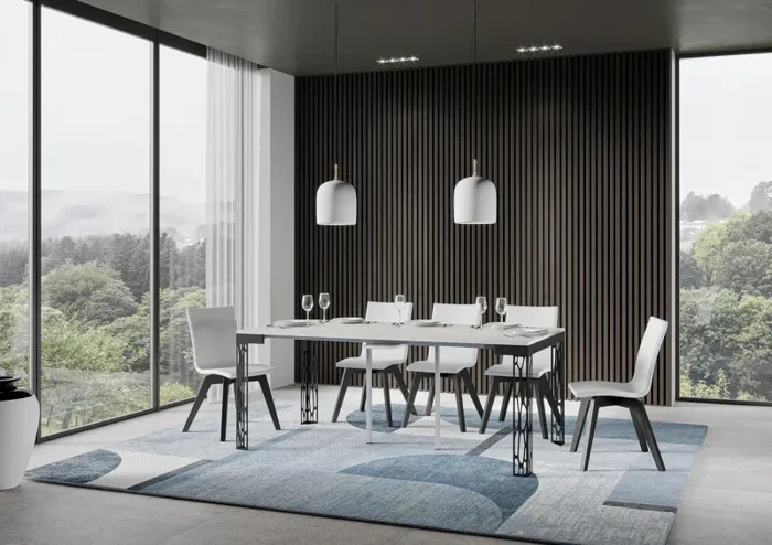 Consolle Allungabile 90-300x40x77 cm in Nobilitato Bianco - immagine 3