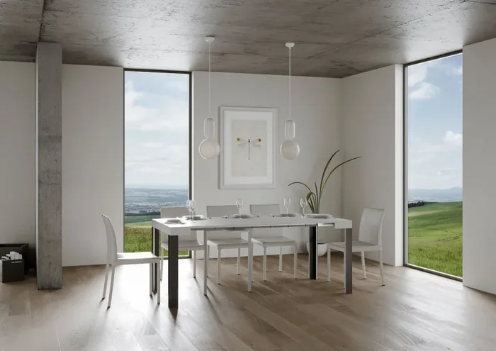 Consolle Allungabile 90-300x40x77 cm in Nobilitato Bianco Saldi - immagine 3