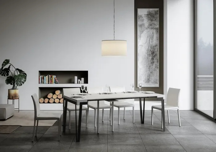 Consolle Allungabile 90-300x40x77 cm in Nobilitato Bianco - immagine 3