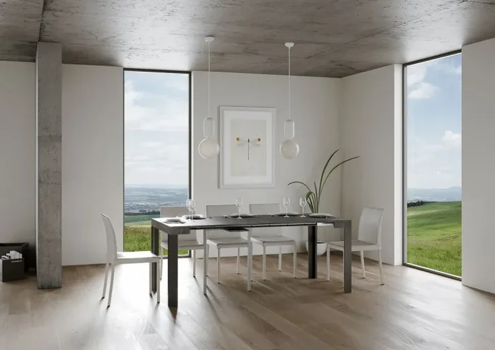 Consolle Allungabile 90-300x40x77 cm in Nobilitato Grigio - immagine 3