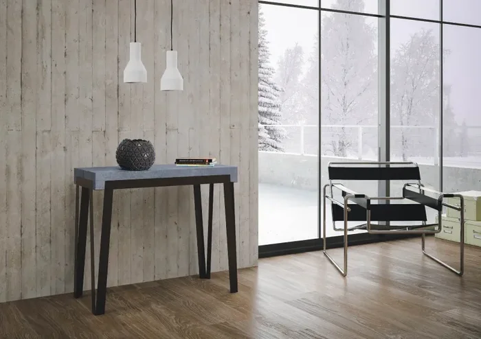 Consolle Allungabile 90-300x40x77 cm in Nobilitato Grigio - immagine 2