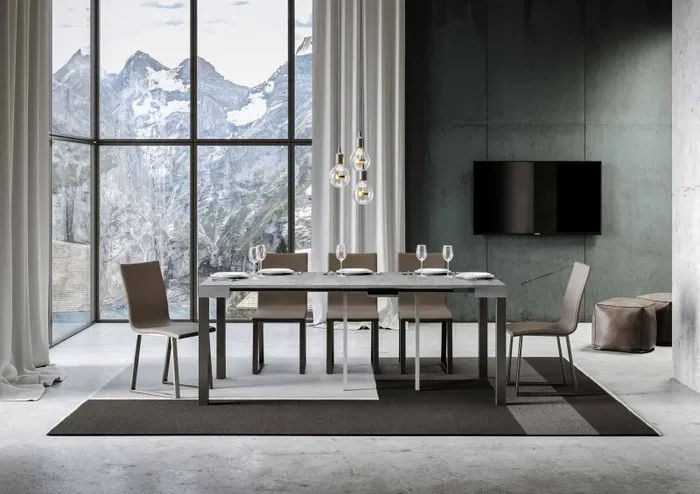 Consolle Allungabile 90-300x40x77 cm in Nobilitato Grigio - immagine 3