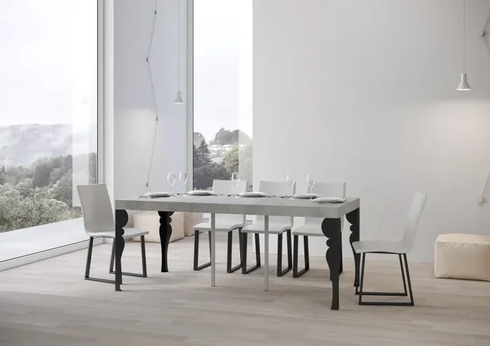 Consolle Allungabile 90-300x40x77 cm in Nobilitato Grigio - immagine 2