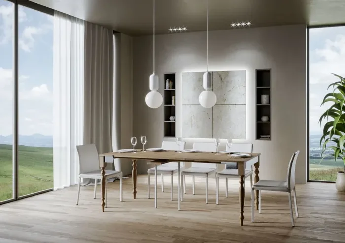 Consolle Allungabile 90-300x40x77 cm in Nobilitato Marrone - immagine 2