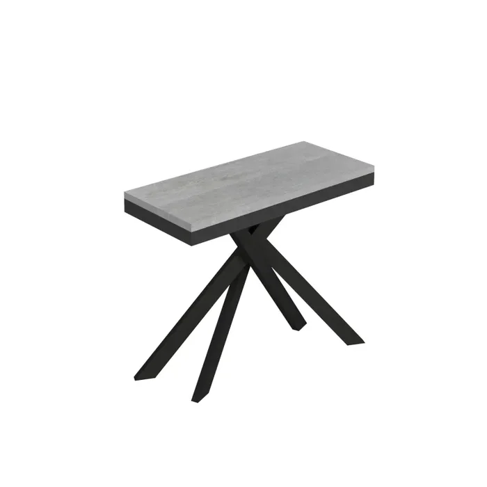 Consolle Allungabile 90-300x40x77 cm Saki Evolution Cemento Gambe Antracite