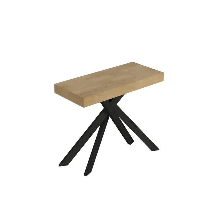 Consolle Allungabile 90-300x40x77 cm Saki Quercia Natura Gambe Antracite