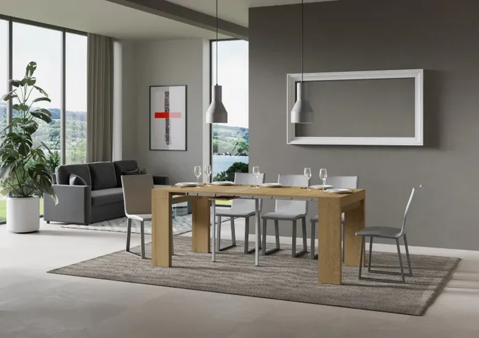 Consolle Allungabile 90-300x42x77 cm in Nobilitato Marrone Vendita calda online - immagine 3