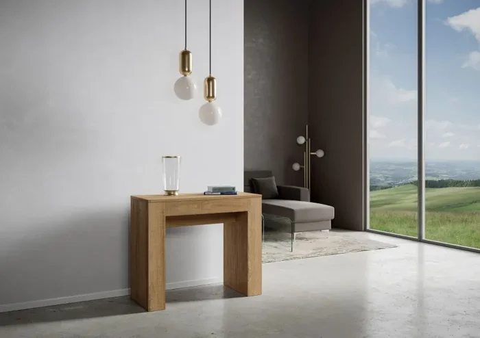 Consolle Allungabile 90-302x42x77 cm in Nobilitato Marrone Vendita online - immagine 3