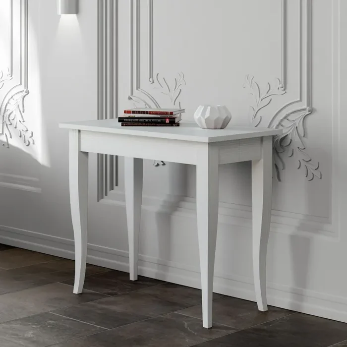 Consolle Allungabile 90-308x48x77 cm in Nobilitato Bianco - immagine 2