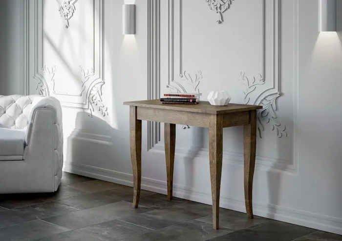 Consolle Allungabile 90-308x48x77 cm in Nobilitato Marrone - immagine 2