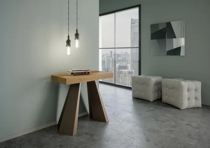 Consolle Allungabile in Legno e Ferro H77x40x90/300cm Diamante Quercia Orso Classica - immagine 2