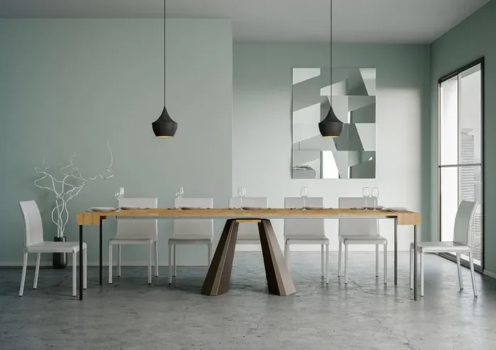 Consolle Allungabile in Legno e Ferro H77x40x90/300cm Diamante Quercia Orso Classica - immagine 3