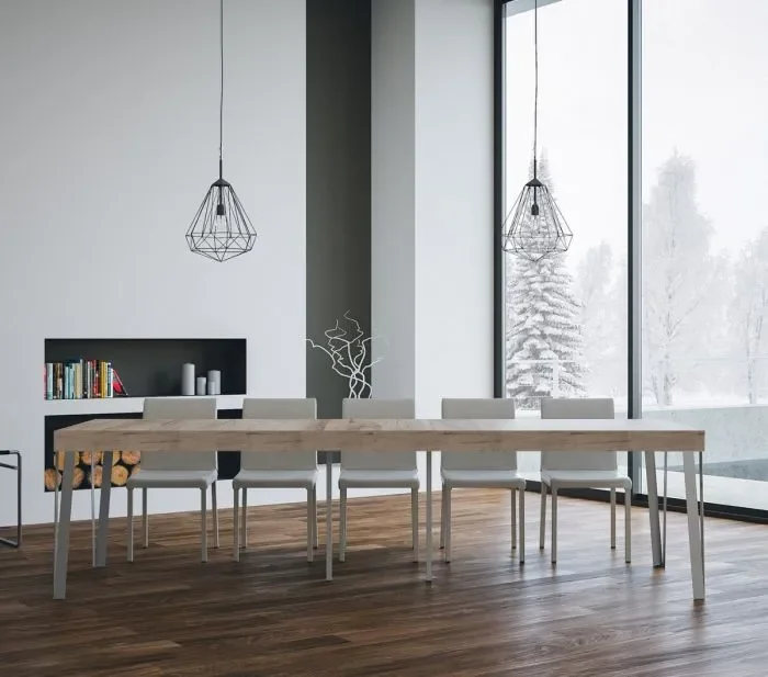 Consolle Allungabile in Legno e Ferro H77x40x90/300cm Rio Premium Rovere Ruggine Folding - immagine 3