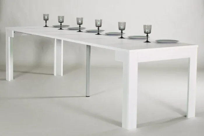 Consolle Allungabile in Legno H76,5x47x90/297cm 5 Allunghe Itamoby Magix Larice Sbiancato Classica Moda - immagine 3