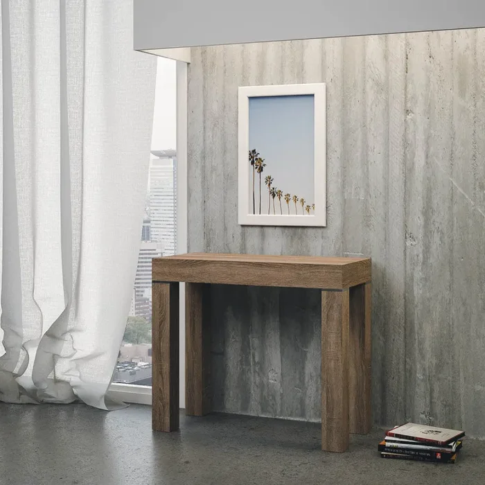 Consolle Allungabile in Legno H77,5x40x90/300cm Imperial Noce Classica