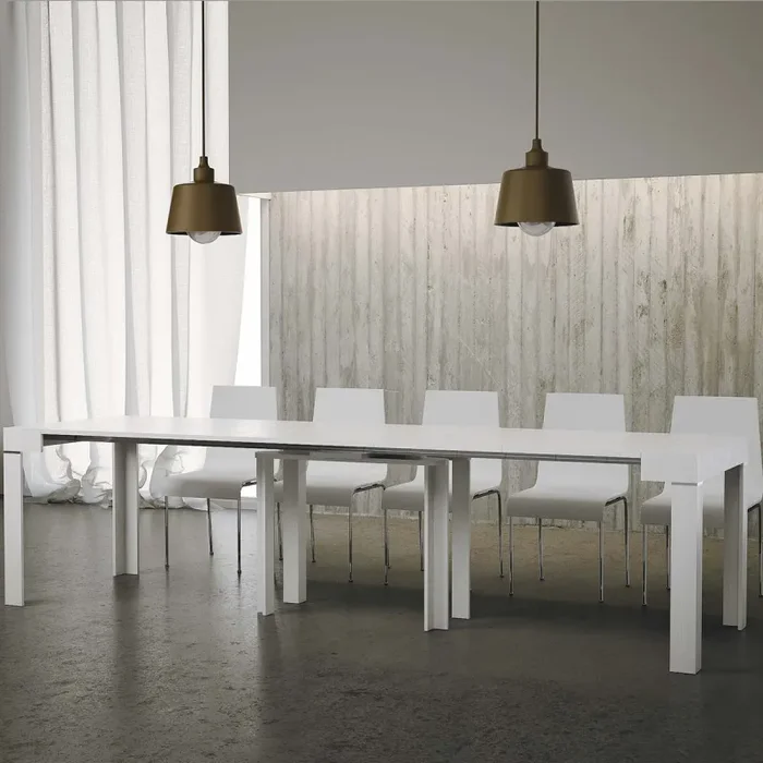 Consolle Allungabile in Legno H77x40x90/300cm Itamoby Magic Color Bianco Frassino Classica - immagine 2