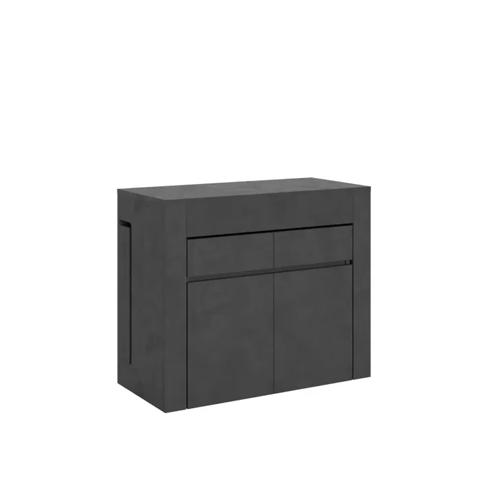 Consolle Tavolo Allungabile 90-302x42x75 cm Evolve Antracite Spatolato con Panca Inferiore e Superiore Moda