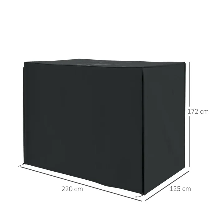 Copertura per Dondolo da Giardino 3 Posti Impermeabile e Anti UV 220x125x172 cm Nero Sconti - immagine 3