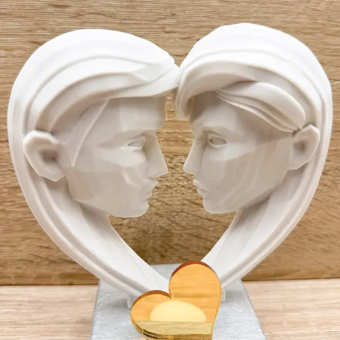 Coppia Innamorati con Base Argento Orchidea - immagine 2