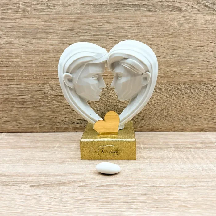 Coppia Innamorati con Base Oro Orchidea