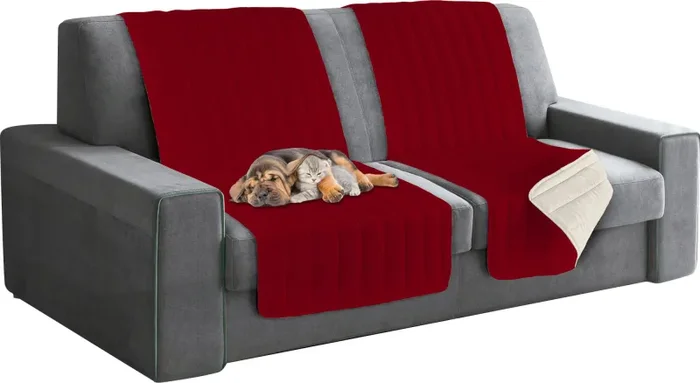 Copridivano a Fascia Doubleface Trapuntato 60x190cm Bordeaux/Panna Fornitura