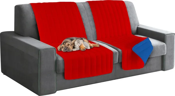 Copridivano a Fascia Doubleface Trapuntato 60x190cm Rosso/Royal Fornitura